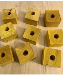 Parrot-Supplies Yellow Coloured Wood Blocks Parrot Toy Parts Pack of 9